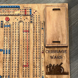 Maxbell Wooden Cribbage Board Game Pocket Sized Tiny Card Game Board for Friend