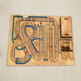 Maxbell Wooden Cribbage Board Game Pocket Sized Tiny Card Game Board for Friend