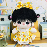 Maxbell 20cm Miniature Doll Clothes Girl Doll Outfits for 20cm Pendant Doll Kids Toy Yellow