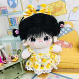 Maxbell 20cm Miniature Doll Clothes Girl Doll Outfits for 20cm Pendant Doll Kids Toy Yellow