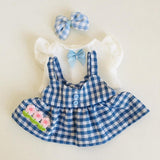 3 Pieces 20cm Miniature Doll Clothes Girl Doll Outfits for 20cm Pendant Doll Blue