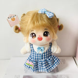 3 Pieces 20cm Miniature Doll Clothes Girl Doll Outfits for 20cm Pendant Doll Blue