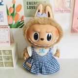 3 Pieces 20cm Miniature Doll Clothes Girl Doll Outfits for 20cm Pendant Doll Blue