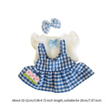 3 Pieces 20cm Miniature Doll Clothes Girl Doll Outfits for 20cm Pendant Doll Blue
