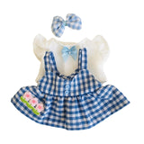 3 Pieces 20cm Miniature Doll Clothes Girl Doll Outfits for 20cm Pendant Doll Blue