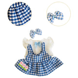 3 Pieces 20cm Miniature Doll Clothes Girl Doll Outfits for 20cm Pendant Doll Blue
