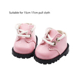 Maxbell Plush Doll Shoes Soft Photo Props Stylish DIY Doll Accessories for 15cm Doll Pink