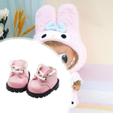 Maxbell Plush Doll Shoes Soft Photo Props Stylish DIY Doll Accessories for 15cm Doll Pink