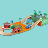 Maxbell Wooden Train and Track Sets DIY for Boys Girls Toddlers Ages 3 4 5 Years Old