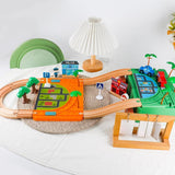 Maxbell Wooden Train and Track Sets DIY for Boys Girls Toddlers Ages 3 4 5 Years Old