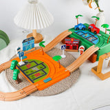 Maxbell Wooden Train and Track Sets DIY for Boys Girls Toddlers Ages 3 4 5 Years Old