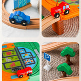 Maxbell Wooden Train and Track Sets DIY for Boys Girls Toddlers Ages 3 4 5 Years Old
