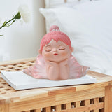 Maxbell Angel Baby Figurine Resin Ballet Girl Face Pose for Book Shelf Table Bedroom Support the Face