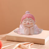 Maxbell Angel Baby Figurine Resin Ballet Girl Face Pose for Book Shelf Table Bedroom Support the Face
