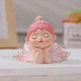 Maxbell Angel Baby Figurine Resin Ballet Girl Face Pose for Book Shelf Table Bedroom Support the Face