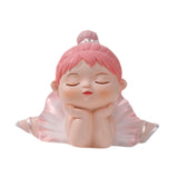 Maxbell Angel Baby Figurine Resin Ballet Girl Face Pose for Book Shelf Table Bedroom Support the Face