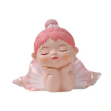 Maxbell Angel Baby Figurine Resin Ballet Girl Face Pose for Book Shelf Table Bedroom Support the Face