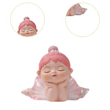 Maxbell Angel Baby Figurine Resin Ballet Girl Face Pose for Book Shelf Table Bedroom Support the Face