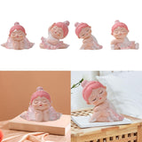 Maxbell Angel Baby Figurine Resin Ballet Girl Face Pose for Book Shelf Table Bedroom Support the Face