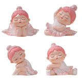 Maxbell Angel Baby Figurine Resin Ballet Girl Face Pose for Book Shelf Table Bedroom Support the Face