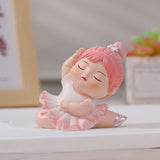 Maxbell Angel Baby Figurine Resin Ballet Girl Face Pose for Book Shelf Table Bedroom Raise the Hands