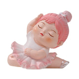 Maxbell Angel Baby Figurine Resin Ballet Girl Face Pose for Book Shelf Table Bedroom Raise the Hands