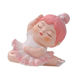 Maxbell Angel Baby Figurine Resin Ballet Girl Face Pose for Book Shelf Table Bedroom Raise the Hands