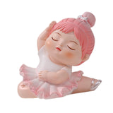 Maxbell Angel Baby Figurine Resin Ballet Girl Face Pose for Book Shelf Table Bedroom Raise the Hands