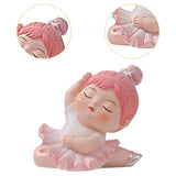 Maxbell Angel Baby Figurine Resin Ballet Girl Face Pose for Book Shelf Table Bedroom Raise the Hands