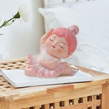 Maxbell Angel Baby Figurine Resin Ballet Girl Face Pose for Book Shelf Table Bedroom Raise the Hands