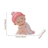 Maxbell Angel Baby Figurine Resin Ballet Girl Face Pose for Book Shelf Table Bedroom Turn Sideways