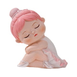 Maxbell Angel Baby Figurine Resin Ballet Girl Face Pose for Book Shelf Table Bedroom Turn Sideways