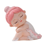 Maxbell Angel Baby Figurine Resin Ballet Girl Face Pose for Book Shelf Table Bedroom Turn Sideways