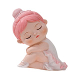 Maxbell Angel Baby Figurine Resin Ballet Girl Face Pose for Book Shelf Table Bedroom Turn Sideways