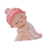Maxbell Angel Baby Figurine Resin Ballet Girl Face Pose for Book Shelf Table Bedroom Turn Sideways