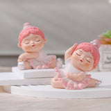 Maxbell Angel Baby Figurine Resin Ballet Girl Face Pose for Book Shelf Table Bedroom Turn Sideways