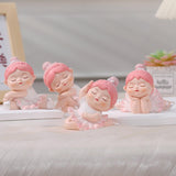Maxbell Angel Baby Figurine Resin Ballet Girl Face Pose for Book Shelf Table Bedroom Turn Sideways