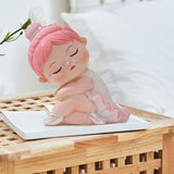 Maxbell Angel Baby Figurine Resin Ballet Girl Face Pose for Book Shelf Table Bedroom Turn Sideways