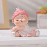 Maxbell Angel Baby Figurine Resin Ballet Girl Face Pose for Book Shelf Table Bedroom Stretch the Legs