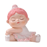 Maxbell Angel Baby Figurine Resin Ballet Girl Face Pose for Book Shelf Table Bedroom Stretch the Legs
