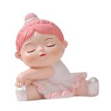 Maxbell Angel Baby Figurine Resin Ballet Girl Face Pose for Book Shelf Table Bedroom Stretch the Legs