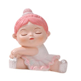 Maxbell Angel Baby Figurine Resin Ballet Girl Face Pose for Book Shelf Table Bedroom Stretch the Legs