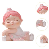 Maxbell Angel Baby Figurine Resin Ballet Girl Face Pose for Book Shelf Table Bedroom Stretch the Legs