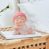 Maxbell Angel Baby Figurine Resin Ballet Girl Face Pose for Book Shelf Table Bedroom Stretch the Legs