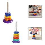 Maxbell Stacking Toys Set Rainbow Rings Stacker for Boys Girls 1-3 Year Old Children Four Layers