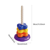 Maxbell Stacking Toys Set Rainbow Rings Stacker for Boys Girls 1-3 Year Old Children Four Layers