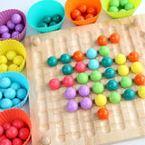 Maxbell Rainbow Beads Board Game Play Clip Beads Toy Learning Activity for Gifts Kids