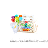 Maxbell Rainbow Beads Board Game Play Clip Beads Toy Learning Activity for Gifts Kids