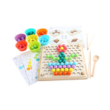 Maxbell Rainbow Beads Board Game Play Clip Beads Toy Learning Activity for Gifts Kids