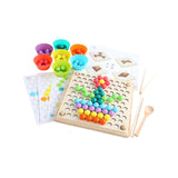Maxbell Rainbow Beads Board Game Play Clip Beads Toy Learning Activity for Gifts Kids